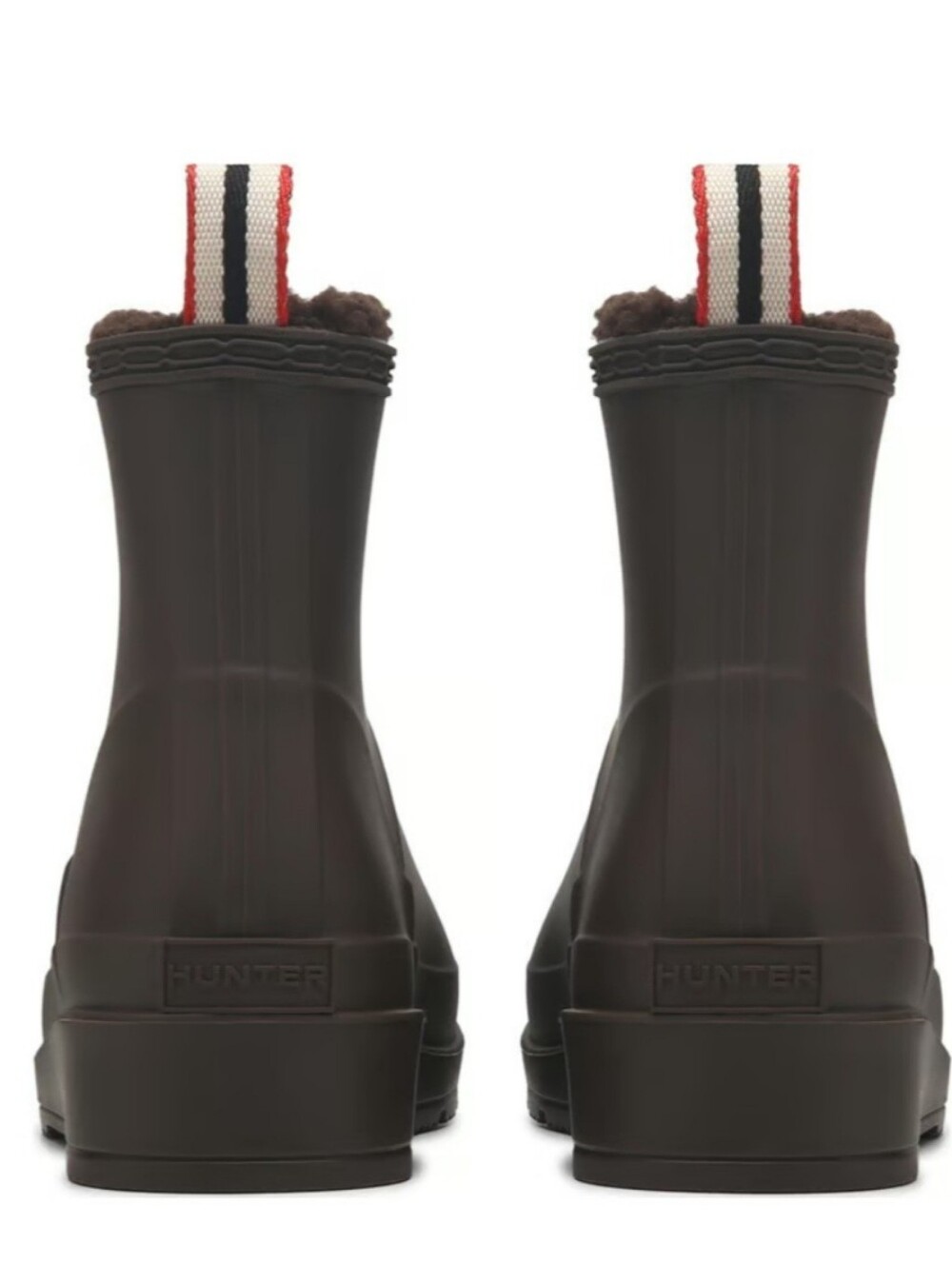 Hunter Theezy Brown Fleece-Lined Short Rain Boots Size 7 NWT - Picture 2 of 4